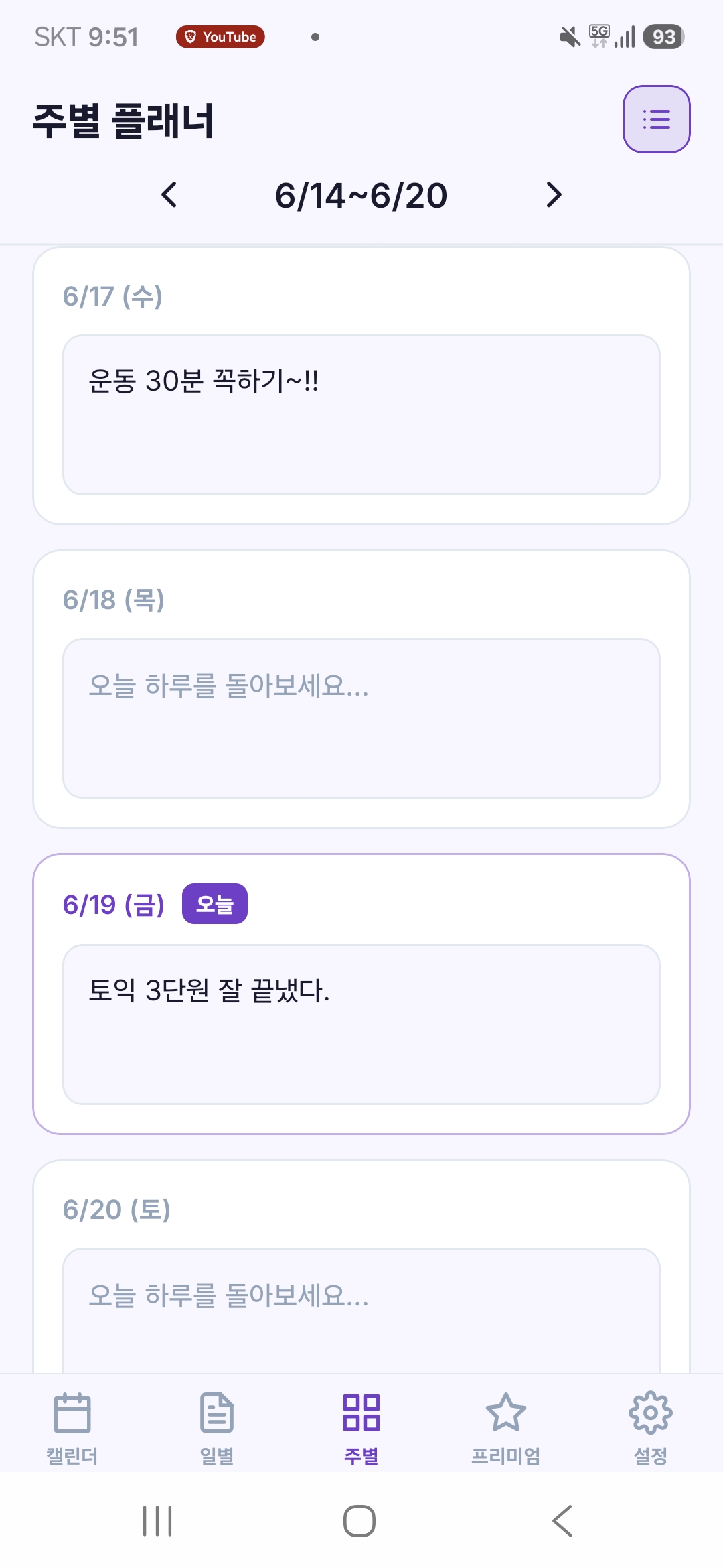 도파민 플래너 주별 플래너